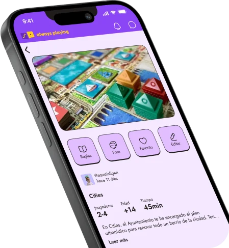 La ficha de un juego con sus reglas, foro y datos